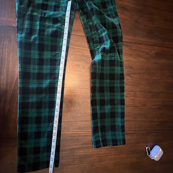 Talbots Women's Stretch Velveteen Straight Leg Holiday Plaid, Size 2P - Picture 10 of 13